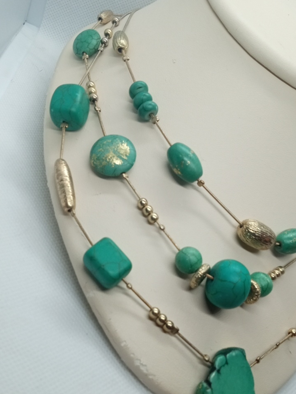 CHICO'S TRIPLE STRAND CASCADE NECKLACE - Picture 4 of 7